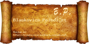 Blaskovics Pelbárt névjegykártya